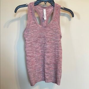 Athleta XXS Striped Racerback Tank | Momentum Space Dye Workout Top Pink Black